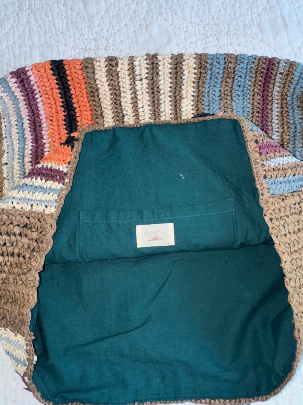 EVEREVE Woven Stripe Tote. Color Toasted natural. NWOT - Picture 8 of 8